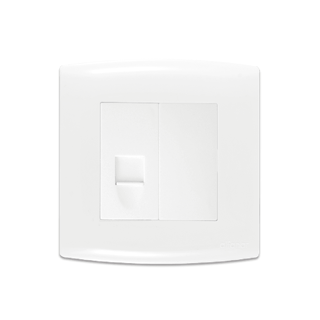Alfanar ABL23708 L series Cat.6 RJ45 data socket with blank dummy plate 7x7 available in white and beige finishes for expanding IT networking.