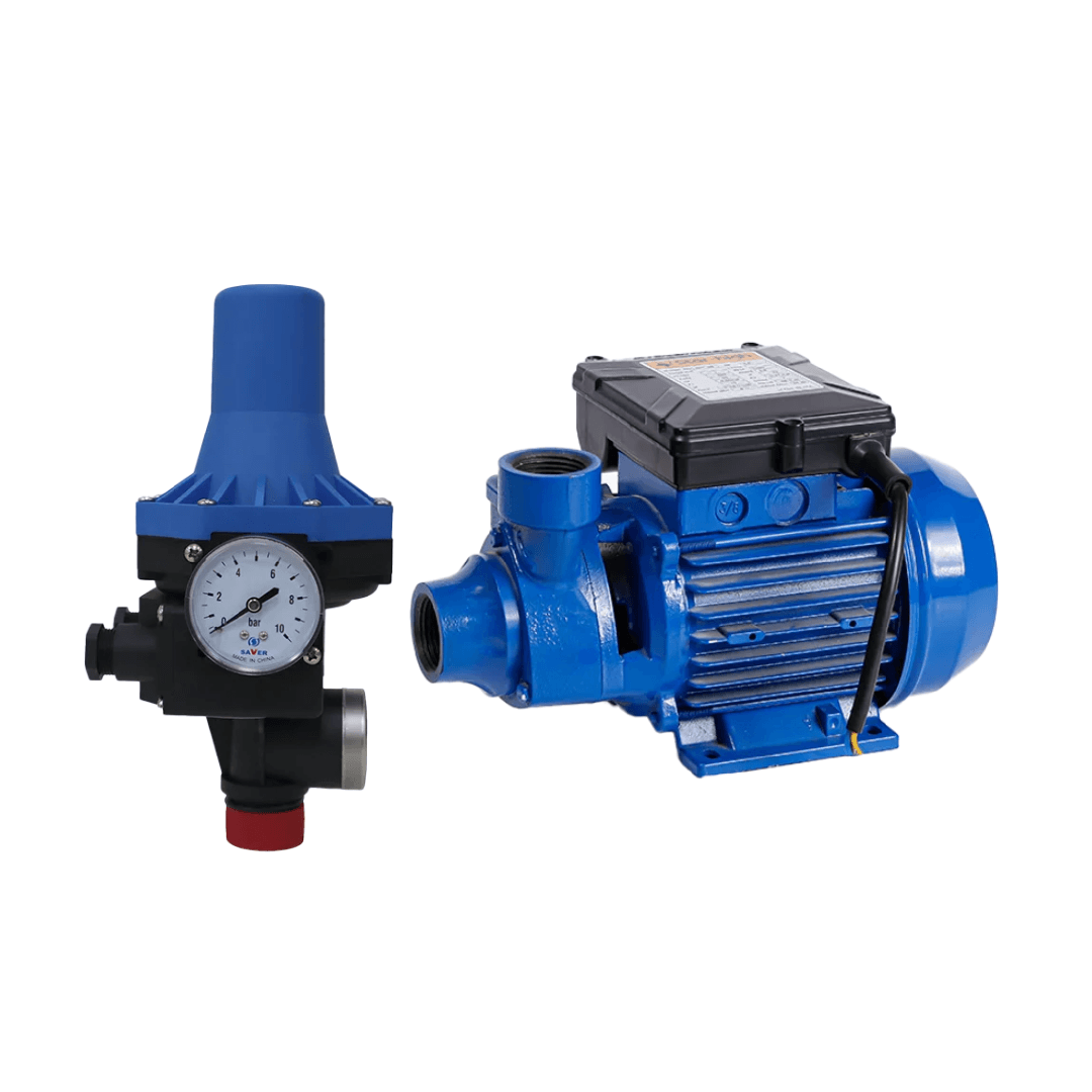 Samnan Smart Operation Package featuring a 0.5 HP cast iron water pump with brass impeller and automatic pressure controller.