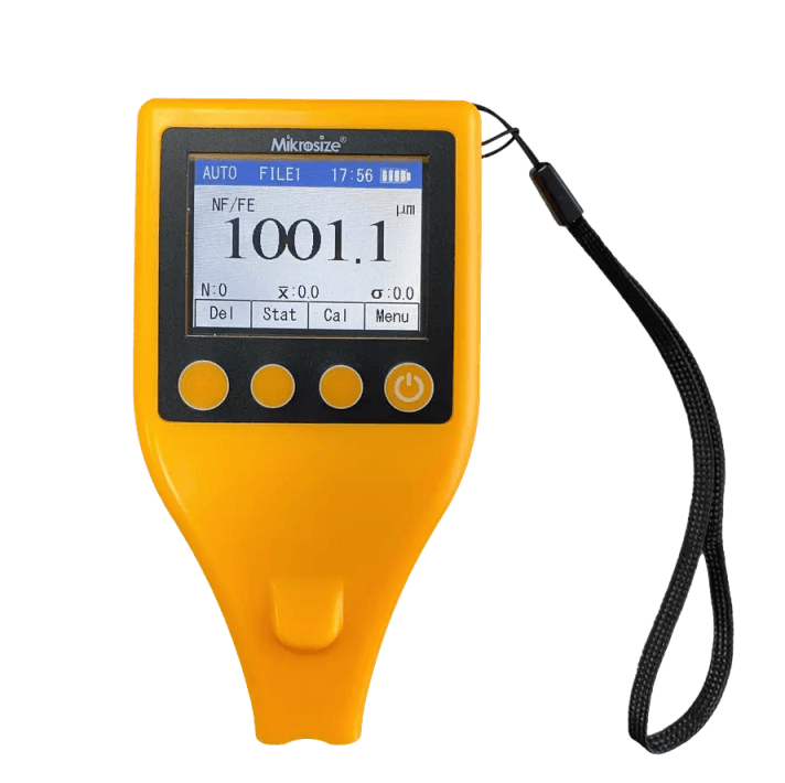 Mikrosize iCoat-100 integrated-type coating thickness gauge for fast and non-destructive surface inspection.