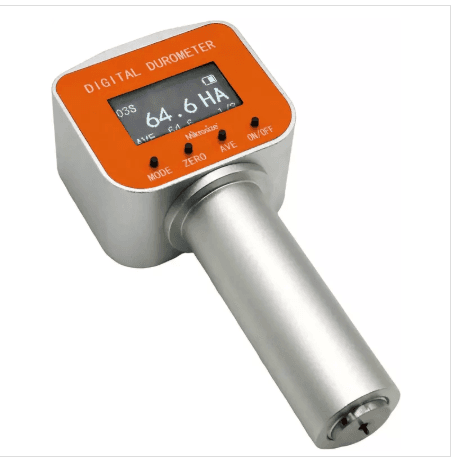 Mikrosize iShore-75 digital shore durometer featuring OLED display and digital sensor for precise hardness testing.