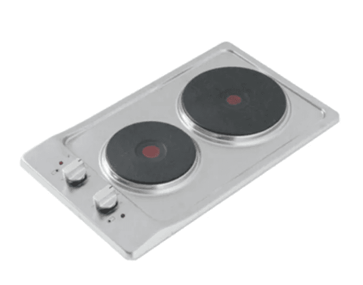 Kitchen Line 30cm Electric Hob in stainless steel with 2 stone burners, model D2003.