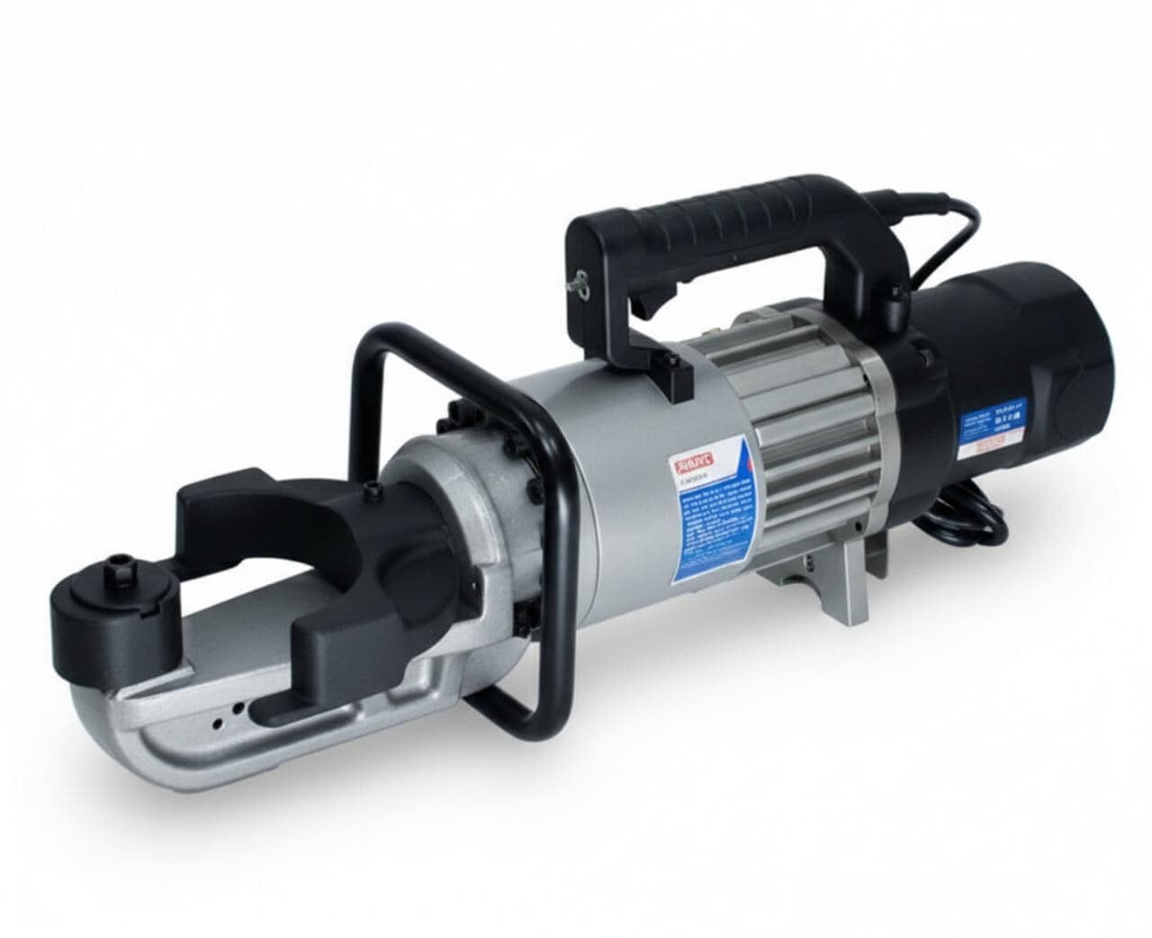 HRB-32 rebar bending machine with 1600W motor and dual ergonomic handles for construction use.